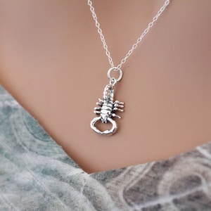 Sterling Silver Scorpion Necklace, Realistic Scorpion Charm Necklace, Scorpion Charm Necklace, Western Charm Necklace, Scorpion Necklace