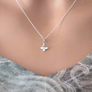 Sterling Silver Tiny Butterfly Charm Necklace, Small Butterfly Necklace, Butterfly Necklace, Minimalist Butterfly Necklace, Little Butterfly image 2