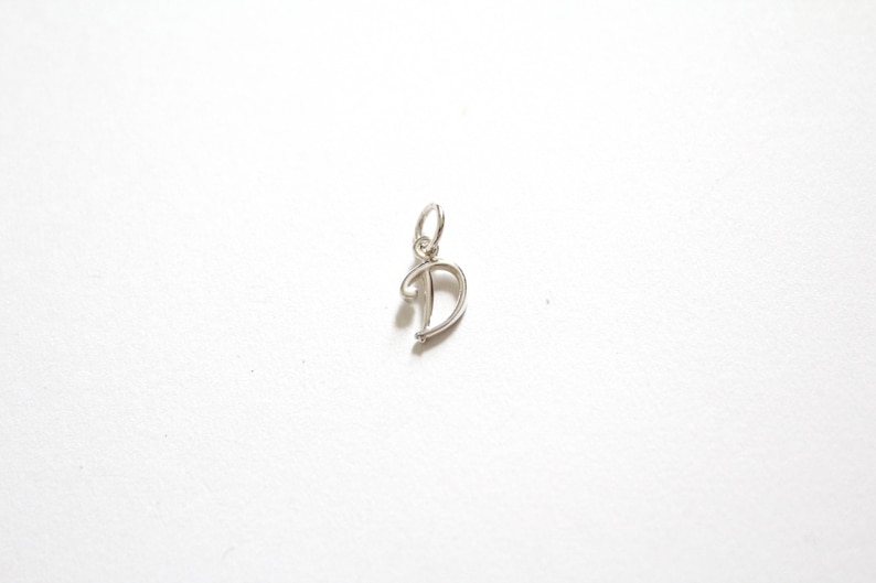 Initial D Charm Letter D Charm Cursive D Initial Charm D Letter Charm Letter D Cursive Charm Sterling Silver Cursive D Initial Charm