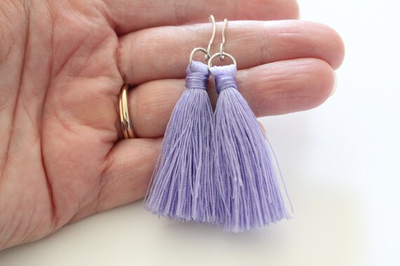 Light purple shop tassel earrings