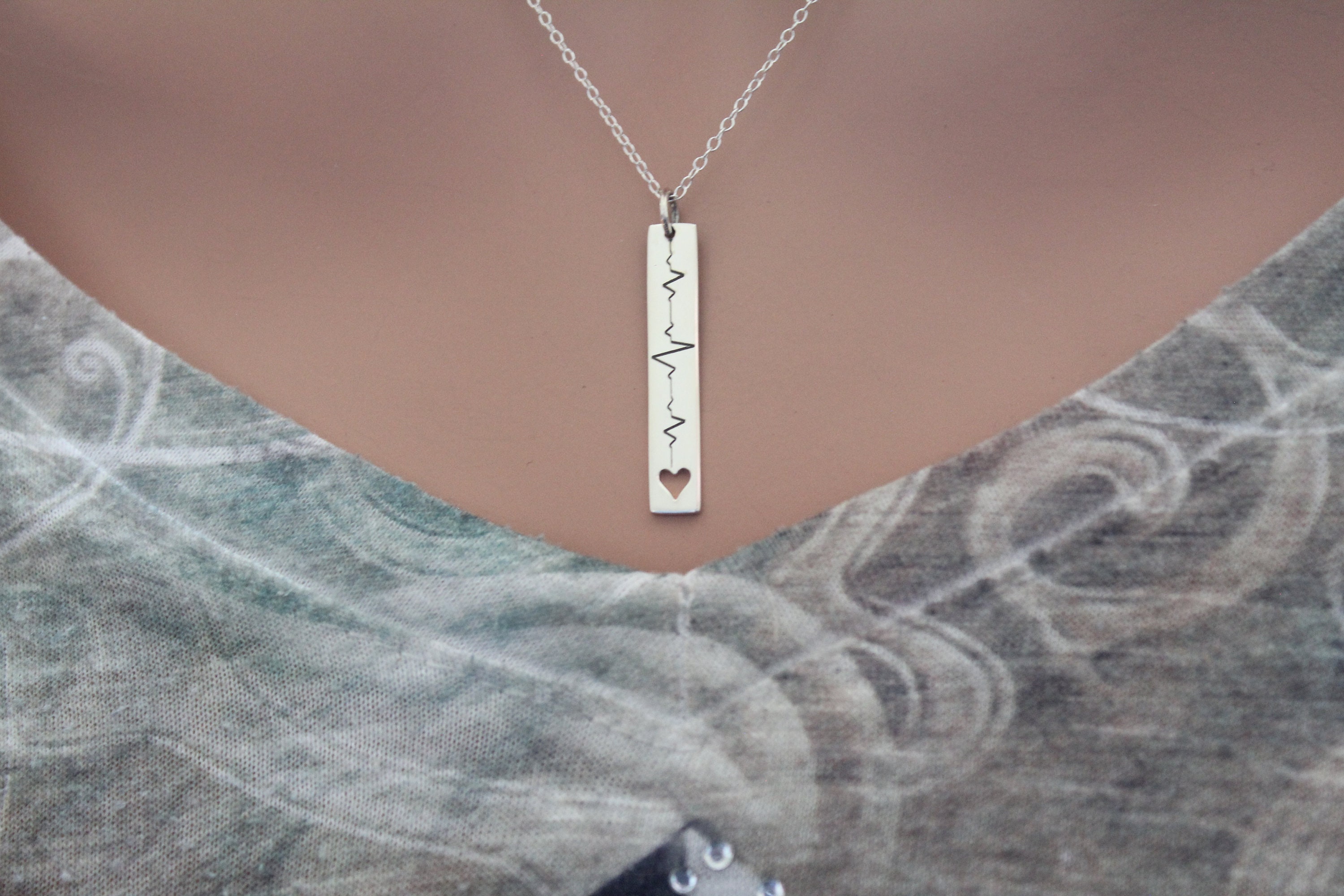 PERSONALIZED EKG NECKLACE Sterling 