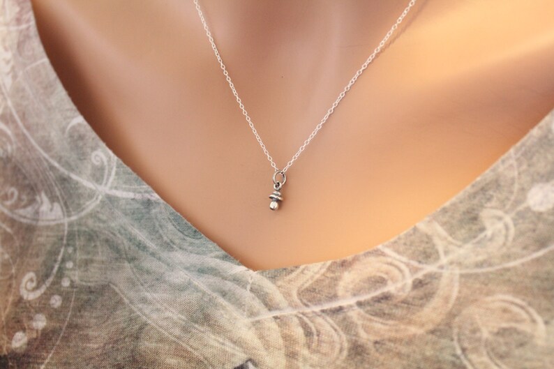 Pacifier Charm Necklace Sterling Silver Tiny Baby Pacifier Charm Necklace Gift for Mom to Be Pacifier Necklace Tiny Pacifier Necklace