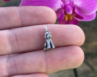 Sterling Silver Golden Doodle Charm, Silver Golden Doodle Charm, Silver Golden Doodle Pendant, Silver Labradoodle Charm, Labradoodle Charm