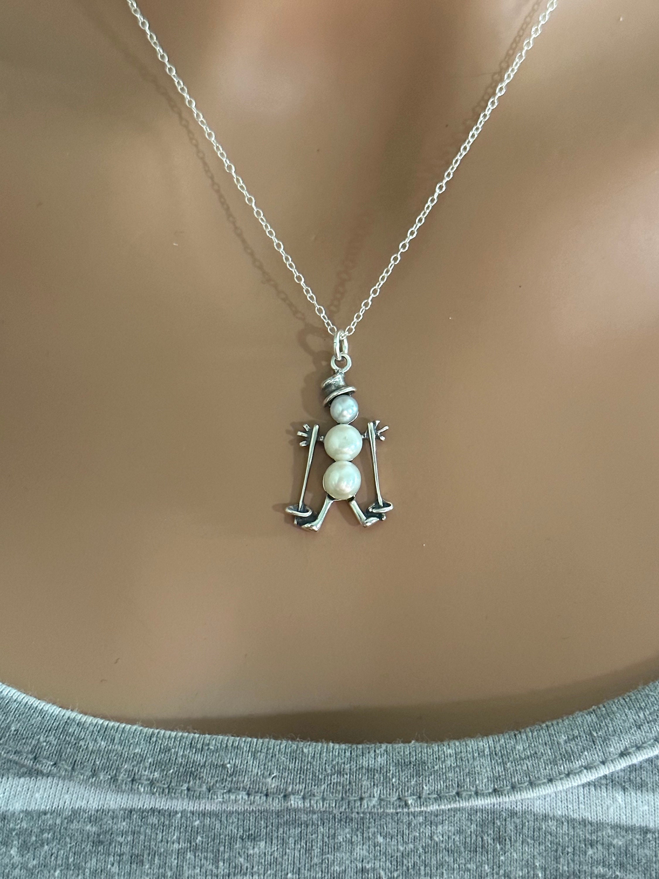 FDEETY Set Collana Natalizia A Strati Con Perline E Pendenti Pupazzo Di Neve E Babbo Natale - Gioiello Fatto A Mano In Ceramica E Lega - Regalo In Scatola
