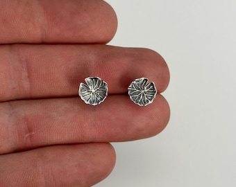 Sterling Silver Lily Pad Post Earrings