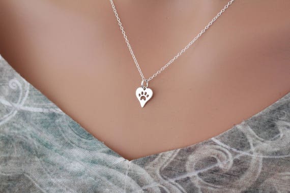 sterling silver paw print pendant