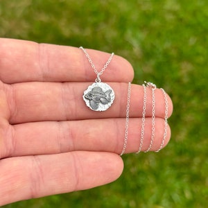 Sterling Silver Angler Fish Fossil Charm Necklace