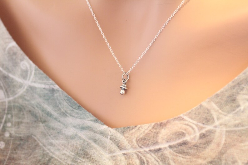 Pacifier Charm Necklace Sterling Silver Tiny Baby Pacifier Charm Necklace Gift for Mom to Be Pacifier Necklace Tiny Pacifier Necklace