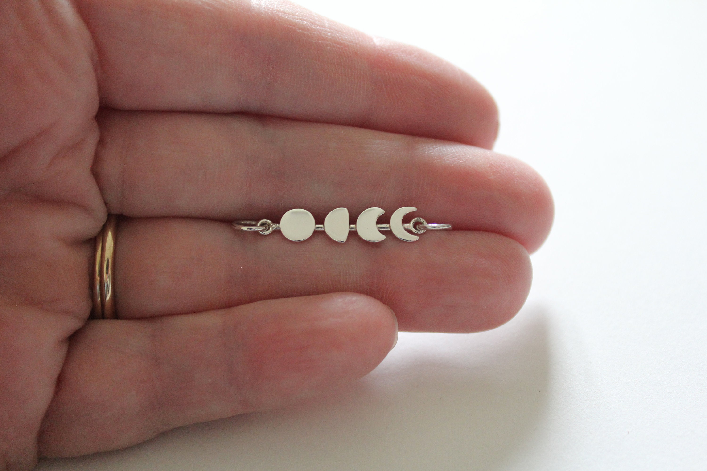 Sterling Silver Moon Phase Link Pendant Charm