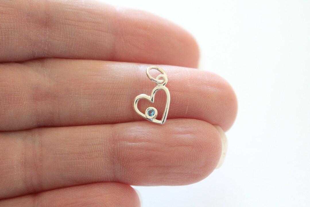 Ag Sterling - November Sterling Silver & CZ Birthstone Hearts Charm main image 0