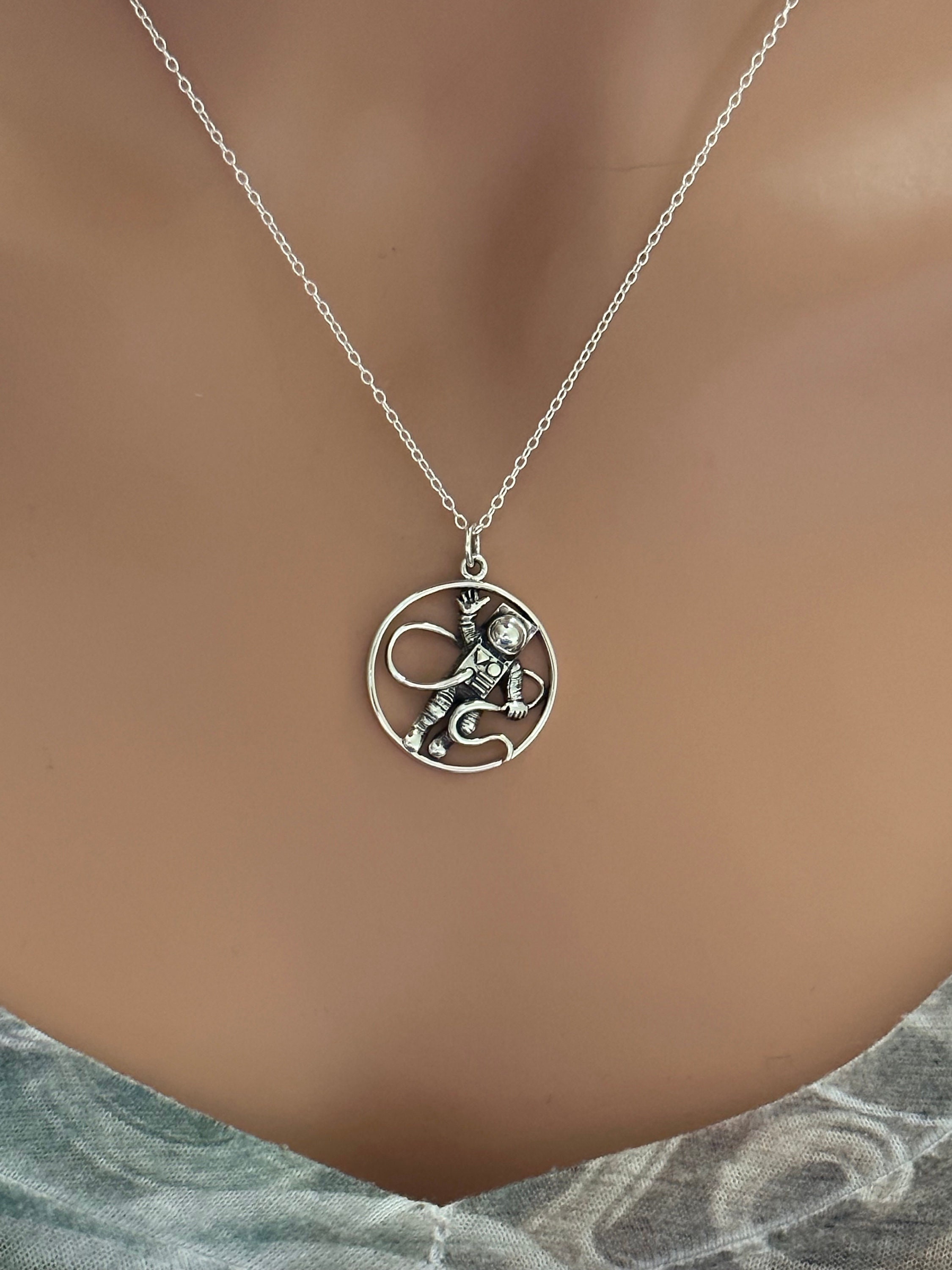 Astronaut Sterling Silver Pendant Necklace
