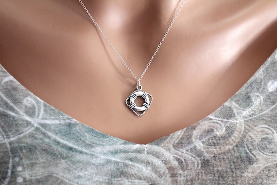 Life Preserver Buoy and Rope Charm Sterling Silver Life Preserver Buoy and Rope Charm Sterling Silver