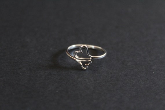 【BLACKPURPLE】23FW★ silver925 heart rail ring Gothic Arrow Wing Engagement Ring 925 Sterling Silver