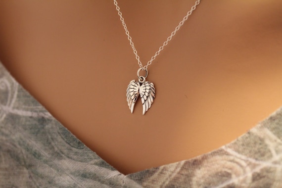 Sterling Silver Double Wing Pendant Necklace - Double Wing Pendant Necklace Sterling Silver Double Wing Pendant Necklace - Double Wing Pendant Necklace