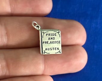 Sterling Silver Pride and Prejudice Book Charm