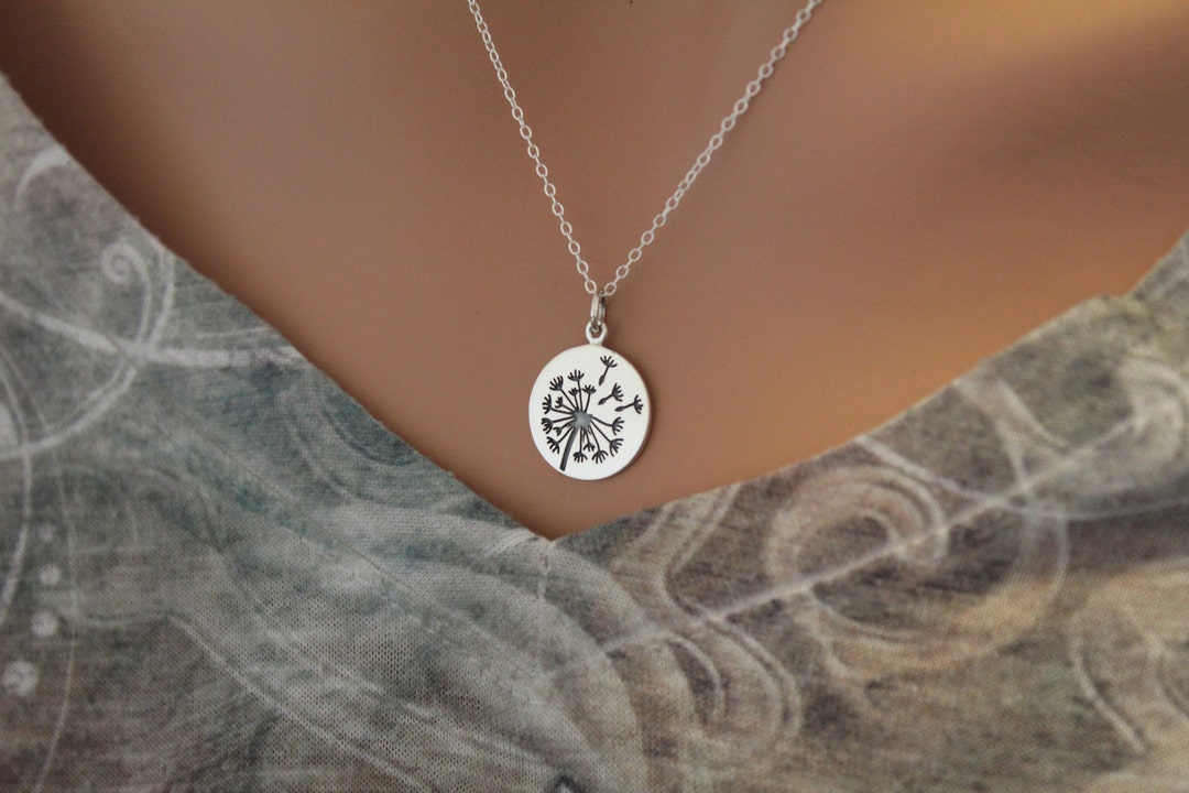 Collana con ciondolo a forma di dente di leone, in argento sterling, regalo ispiratore - Italia