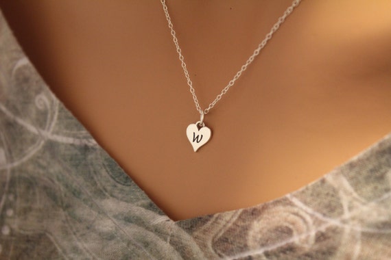 Initial w shop necklace