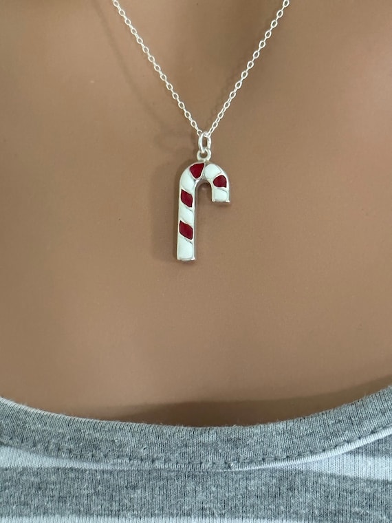 Holiday Collection: Gold Candy Cane Necklace, Gold Candy Cane, Green White Candy  Cane Necklace, Christmas Necklace, Peppermint Candy - Etsy