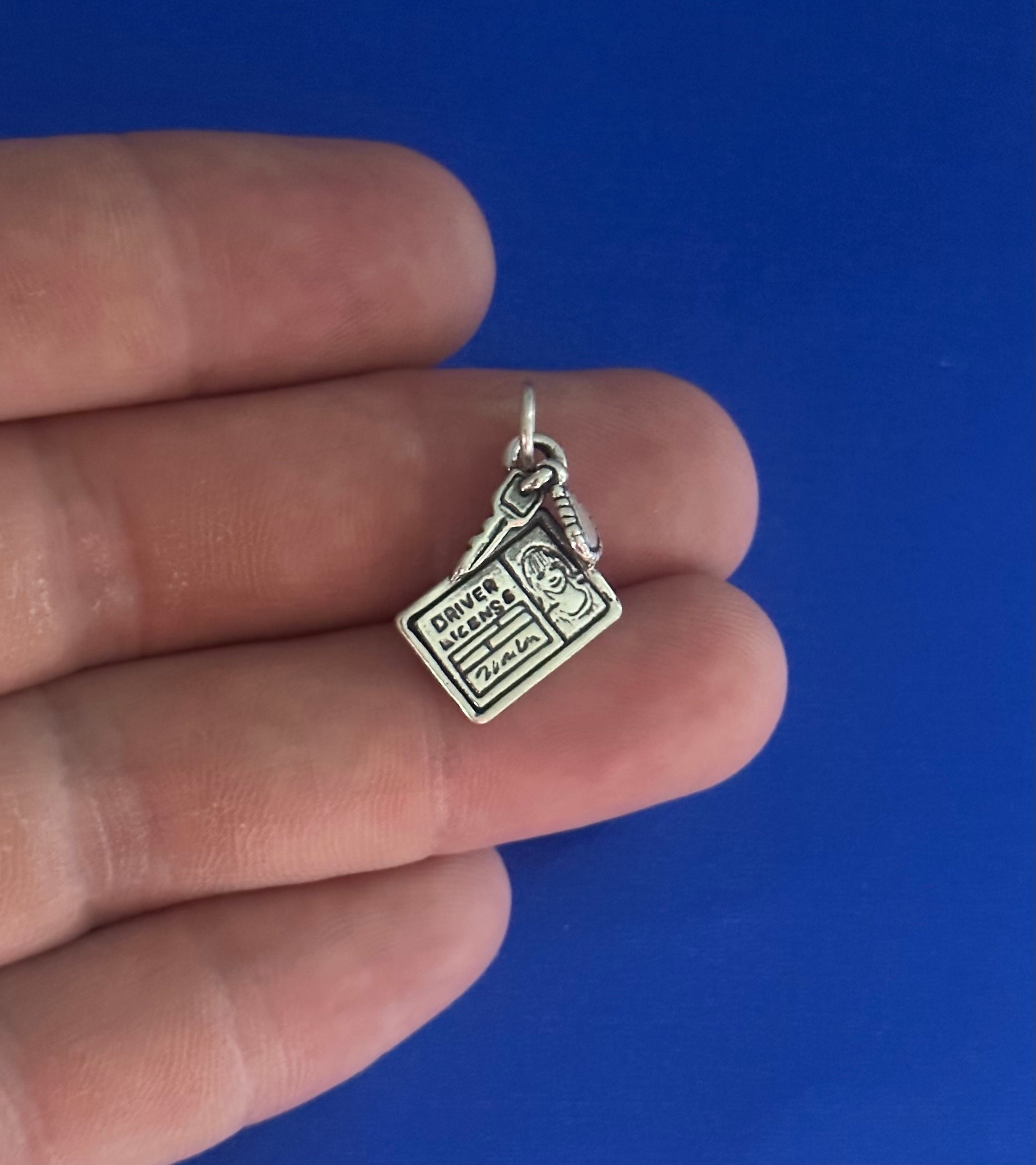 Driver License and Key Charm Sterling Silver - Made in the USA Driver License and Key Charm Sterling Silver - Made in the USA