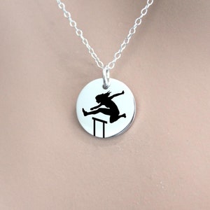 Custom Engraved Sterling Silver Hurdler Necklace , Sterling Silver Hurdle Race Necklace, Track and Field Hurdles Necklace, Hurdler Necklace