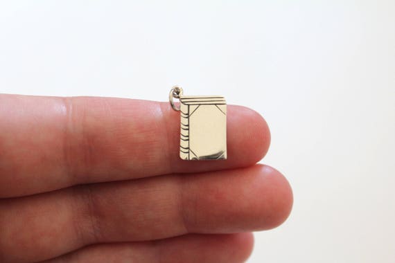 Sterling Silver Bookworm Charm Pendant