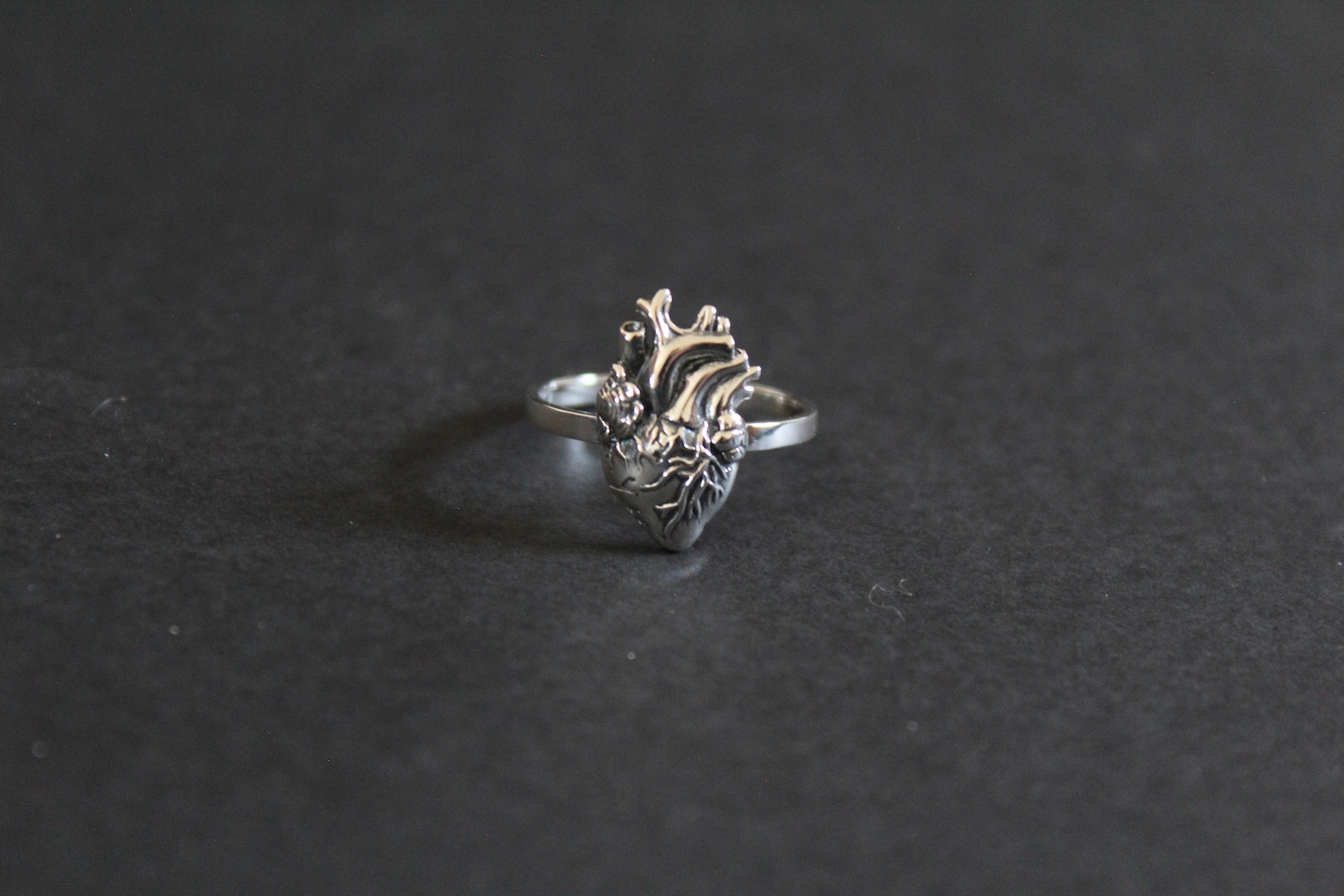 Sterling Silver Anatomical Heart Ring Silver Anatomical Heart - Etsy