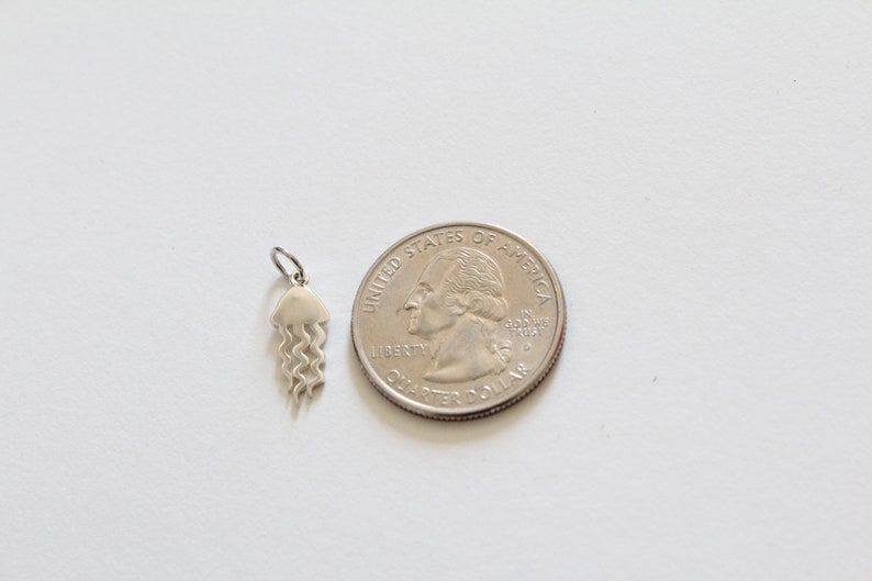 Sterling Silver Flat Jellyfish Charm Silver Flat Jellyfish Charm Flat Jellyfish Pendant Silver Jellyfish Pendant Jellyfish Charm