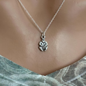 Sterling Silver Oxidized Gorilla Necklace, Silver Oxidized Gorilla Necklace, Oxidized Gorilla Necklace, Silver Gorilla Charm Necklace