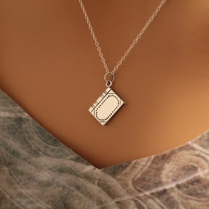 Sterling Silver Realistic Book Charm Necklace, Realistic Book Pendant Necklace, Book Charm Necklace, Book Pendant Necklace, Book Necklace image 3
