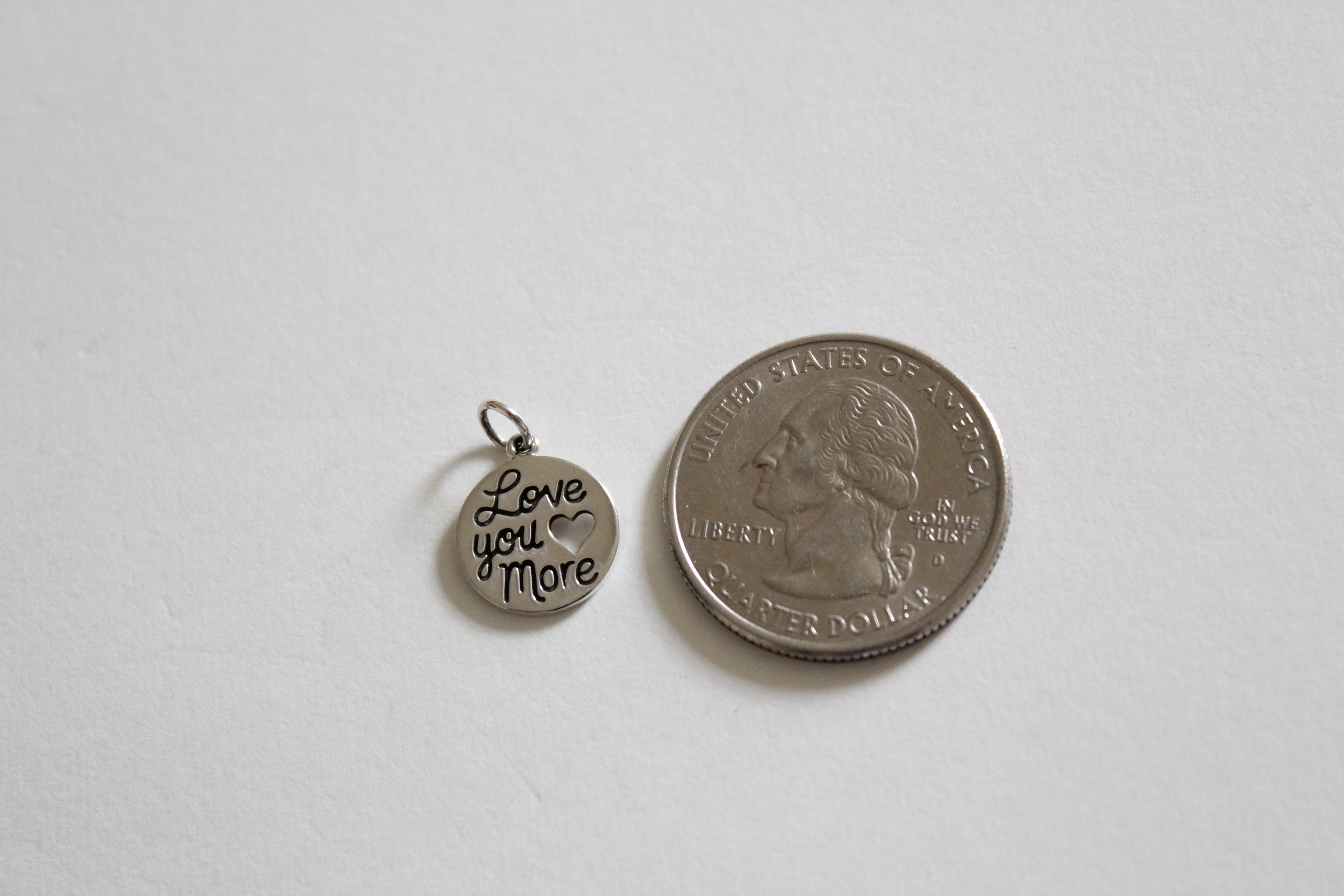 Sterling Silver Message Charm Love You More Charm Silver | Etsy