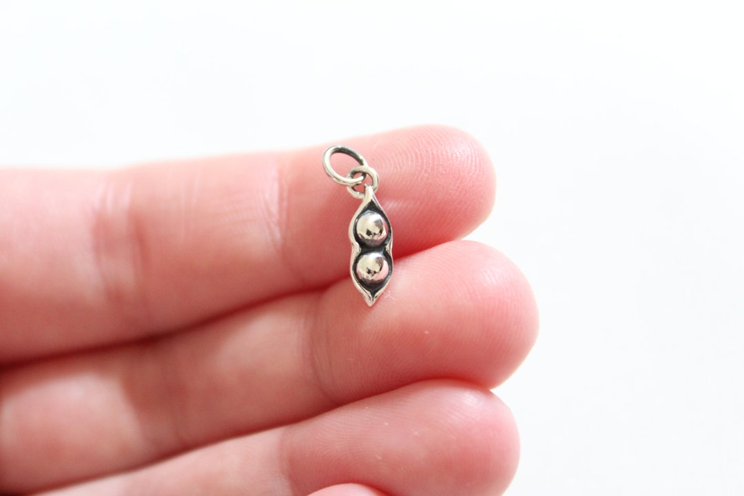 Sterling Silver Two Peas in a Pod Charm Pea Pod Charm Two Etsy