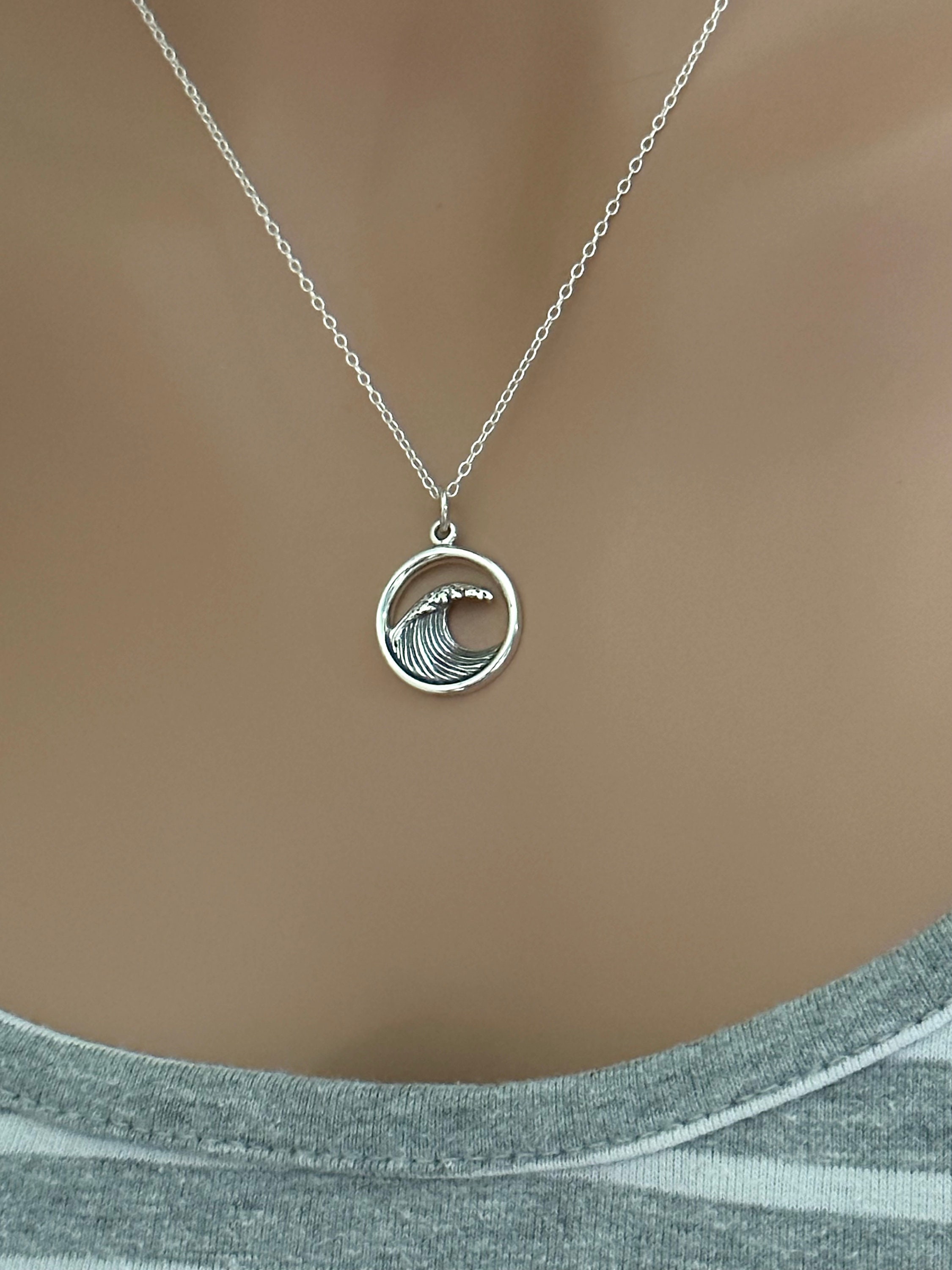 Choker Boho Circle Wave In Argento - Collana Geometrica A Cerchio Con Onda - Gioielli Donna - 2