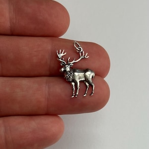 Sterling Silver Dimensional Elk Charm, Silver Dimensional Elk Pendant, Dimensional Elk Charm, Dimensional Elk Pendant, Elk Charm,Elk Pendant