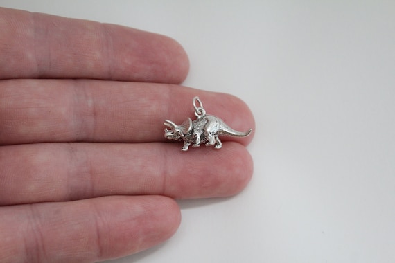 Sterling Silver Triceratops Dinosaur Charm Sterling Silver Triceratops Dinosaur Charm