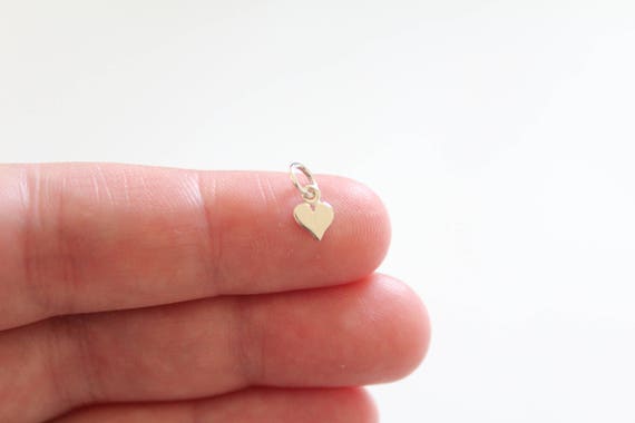 Tiny Sterling Silver Tiny Heart Charm Tiny Heart Charm Little Heart Charm Minimalist Heart Charm Small Heart Charm Mini Heart Charm