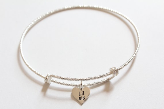 Lil Sis Little Sister Charm Sterling Silver, Made in the USA Lil Sis Little Sister Charm Sterling Silver, Made in the USA