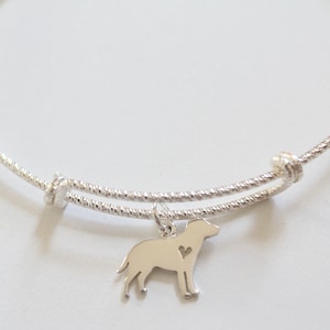 Bracciale in argento sterling con ciondolo Labrador Retriever in argento sterling, braccialetto Labrador Retriever, braccialetto con ciondolo Labrador, braccialetto per cani
