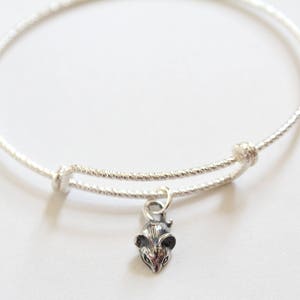 Sterling Silver Bracelet with Sterling Silver Mouse Charm, Tiny Mouse Charm Bracelet, Mouse Bracelet, Silver Mouse Bracelet, Mouse Pendant