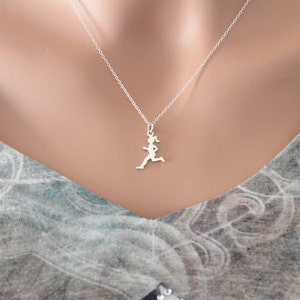 Sterling Silver Running Girl Charm Necklace, Silver Runner Necklace, Running Necklace, Track Necklace, Cross Country Runner Necklace image 3