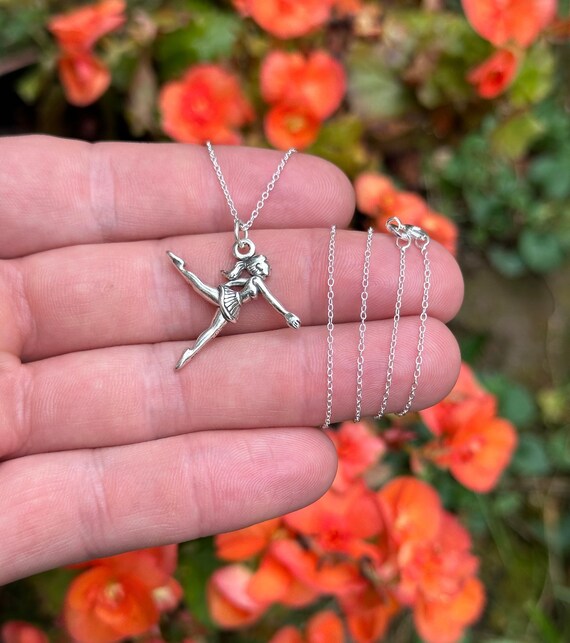 Dancer Ballerina with Ponytail Dancing Charm Sterling Silver, Made in the USA Dancer Ballerina with Ponytail Dancing Charm Sterling Silver, Made in the USA