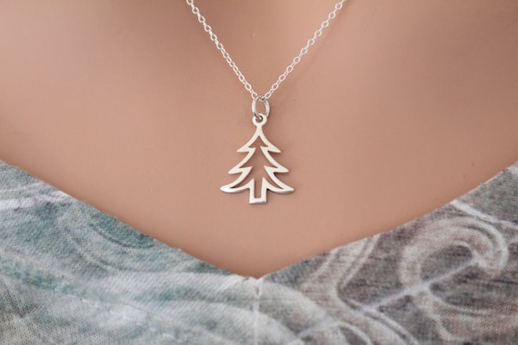 Halskette mit Weihnachtsbaum-Anhänger aus Sterlingsilber
