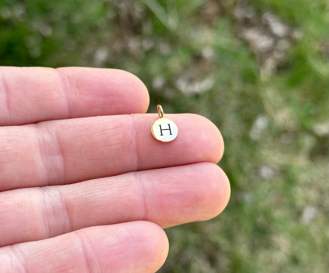 Bronze Letter H Charm, Bronze Capital Letter H Charm, Bronze Capital