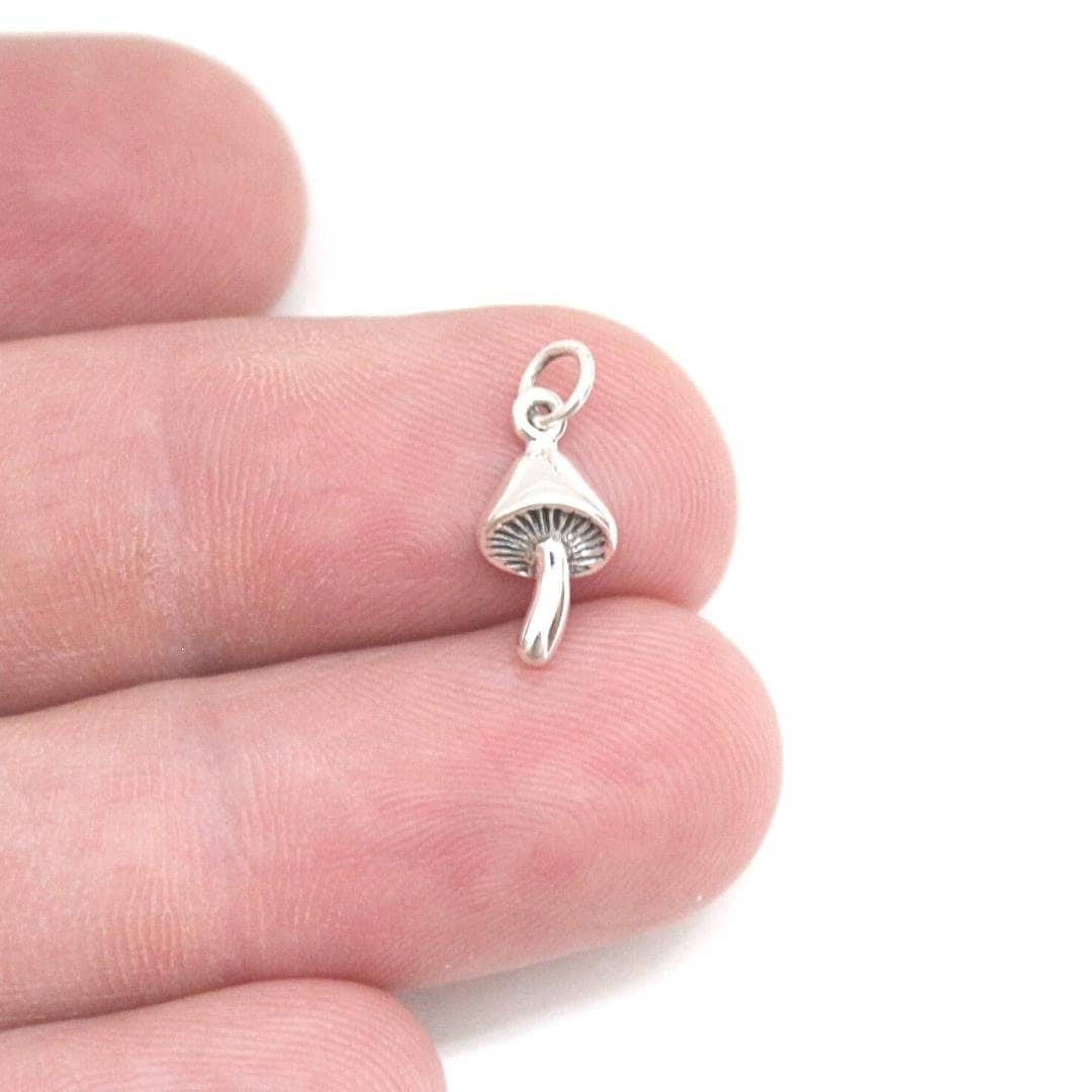 Sterling Silver Mushroom Charm Mushroom Charm Woodland Etsy