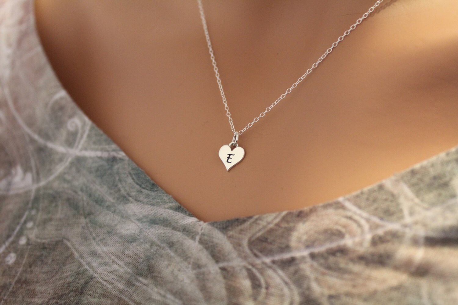 E heart necklace deals