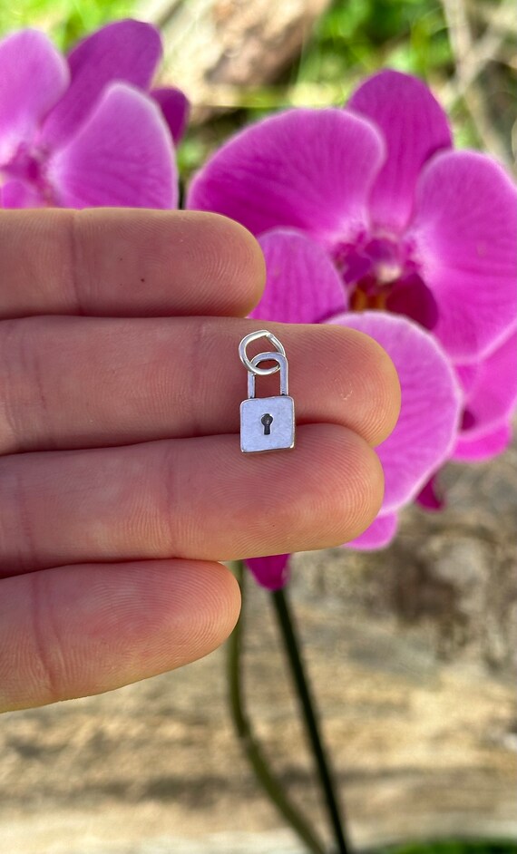 Padlock Charm Oxidized Sterling Silver Padlock Charm Oxidized Sterling Silver