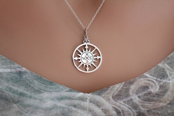 Rose compass necklace deals