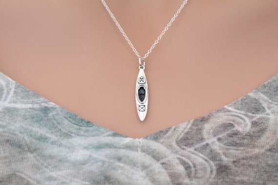 Kayaker Boat Kayak Charm Water Sports Sterling Silver Kayaker Boat Kayak Charm Water Sports Sterling Silver
