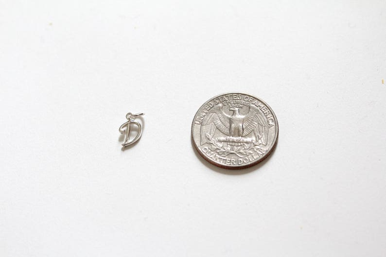 Initial D Charm Letter D Charm Cursive D Initial Charm D Letter Charm Letter D Cursive Charm Sterling Silver Cursive D Initial Charm