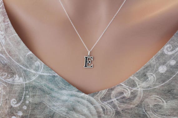 Buy Letter E Alphabet Initial Silver Necklace Online in India - Etsy