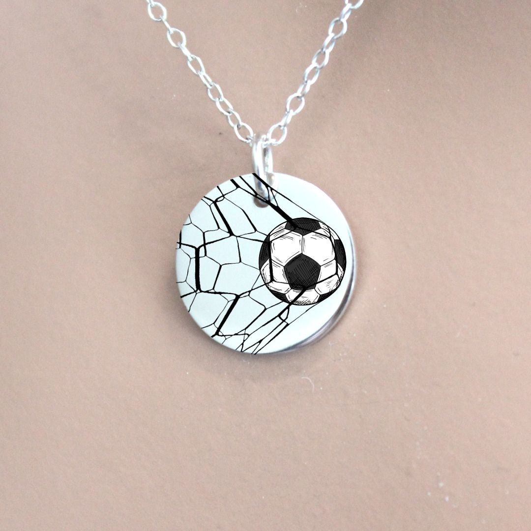 Sterling Silver Soccer Goal Necklace, Sterling Silver Goal Scored